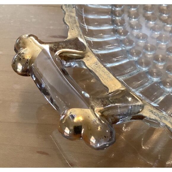 Vintage Crystal and Gold-Plated Serving Dish - Picture 3 of 5